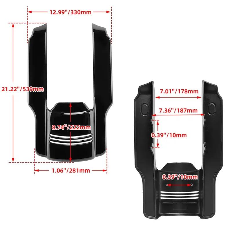 Motor Light Black 7" Stretched Rear Fender Extension Filler For Harley Touring Electra Street Road Glide CVO Ultra Classic 96-08