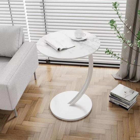 Yousheng Круглый приставной столик Современный диван Диван-кровать Маленький C-образный приставной столик Офис Гостиная Спальня Прикроватная тумбочка Кофейный столик Многофункциональная тумбочка