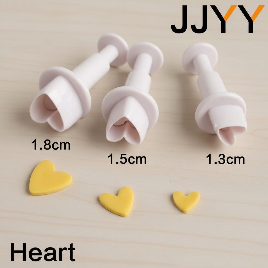3Pcs Silicone Cake Mould Set DIY Candy Baking Tools Oval Rhombus Heart Spring Press Molds for Pastry and Buns