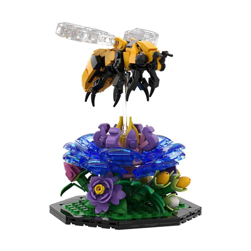 Gobricks MOC Honeybee Butterfly Dragonfly Bricks Симпатичная модель Bee Garden DIY Building Blocks Set Обучающие игрушки для детей Подарок