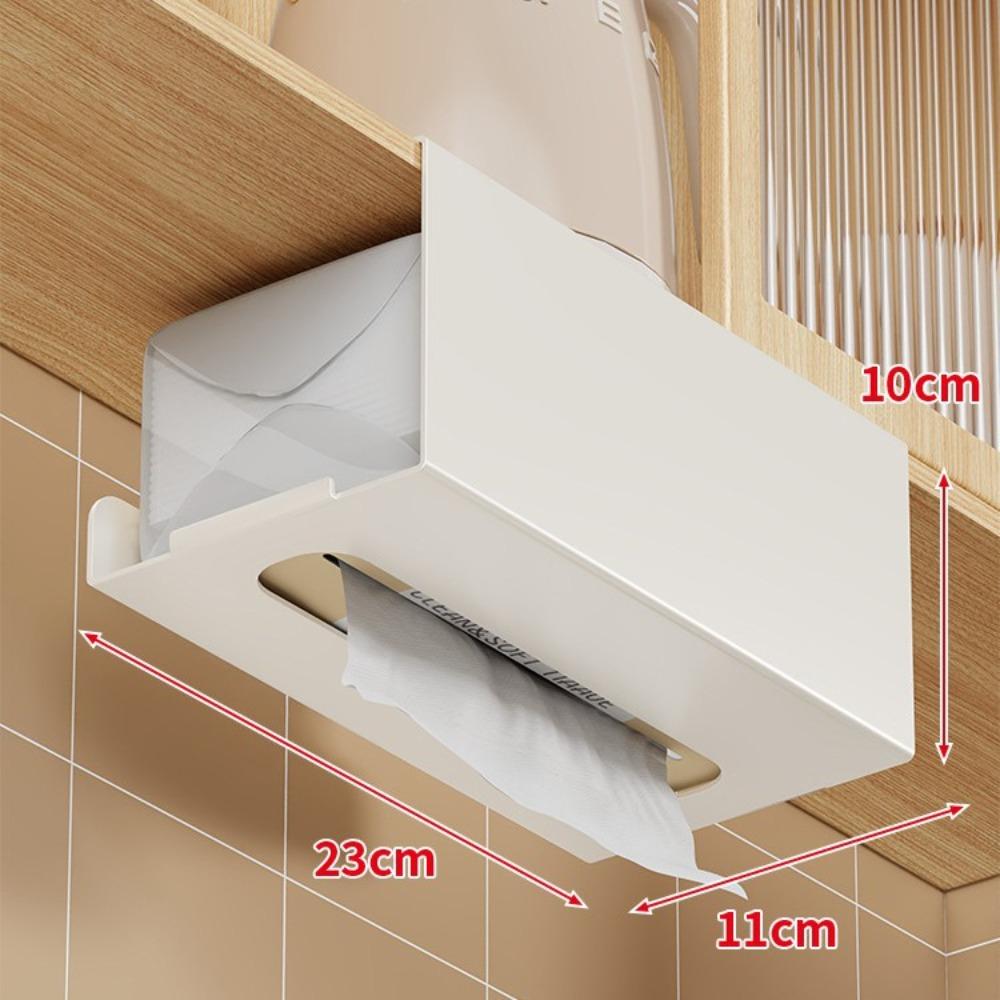 Punch-Free Wall-Mounted Tissue Rack Moisture-proof Napkin Storage Holder Under Cabinet