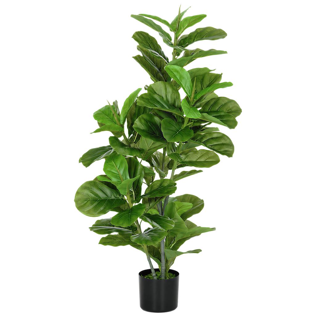 Artificial Ficus Plant, 110 cm Tall with 90 Leaves & Pot for Living Room