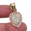 Natural Aquamarine Gemstone 925 Solid Sterling Silver TwoTone Pendant 1.50" E0T09