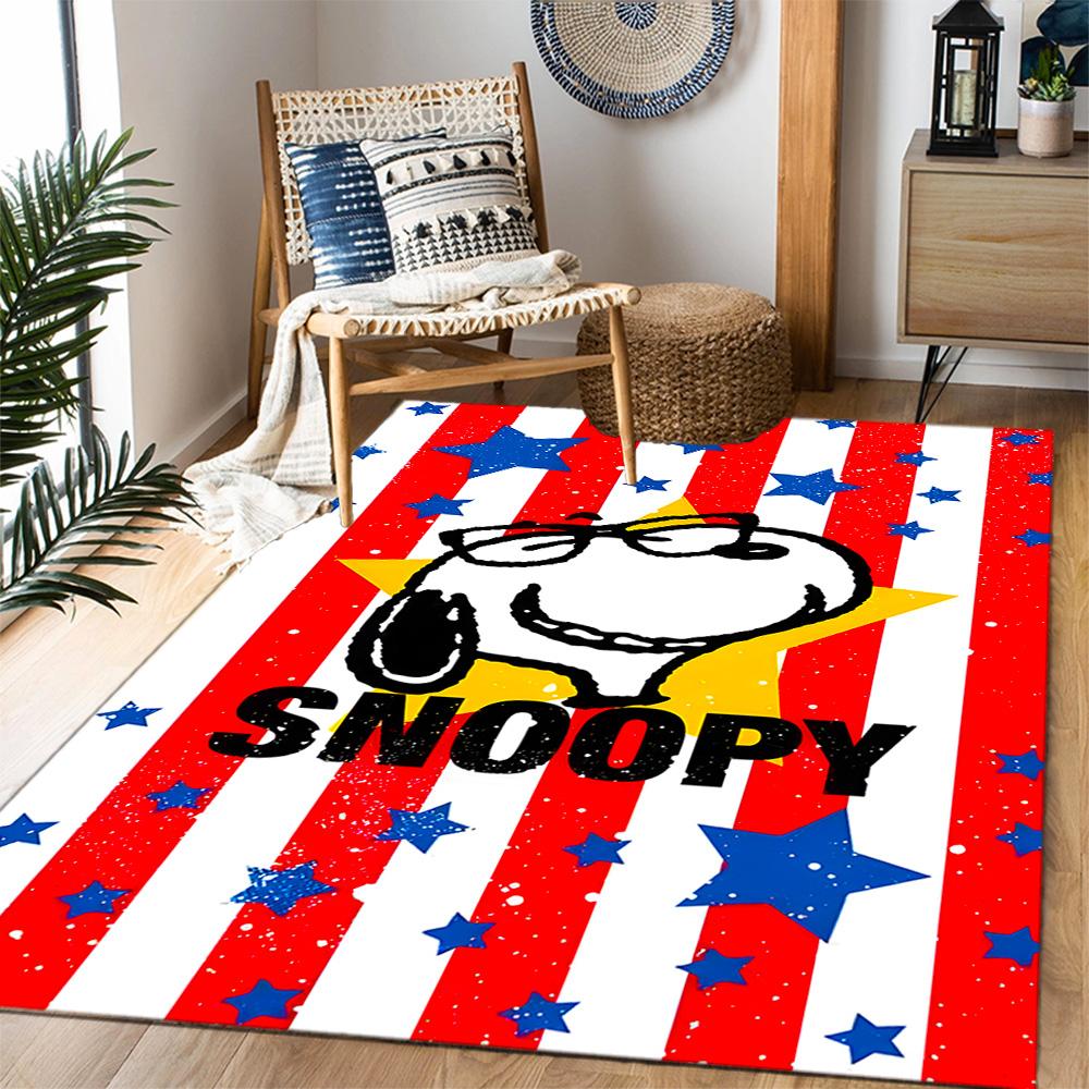 Snoopy And Woodstock Friendship Themed Anti-Slip Rugs - Polyester Home Decor, Suitable for Bedrooms, Living Rooms, Doorways, Studios, and Decorations