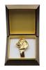 Siberian Husky, Chukcha – Brooch with a clip, gold-plated holder for a start number | Art-Dog