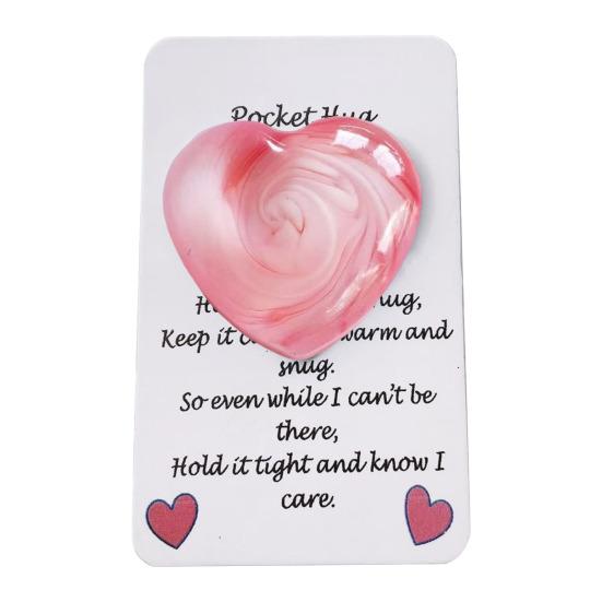 Карманное украшение в виде сердца «Объятие любви» с поздравительной открыткой, красочное мини-стеклянное украшение в виде сердца, подарок для друзей, семьи, дня рождения, годовщины