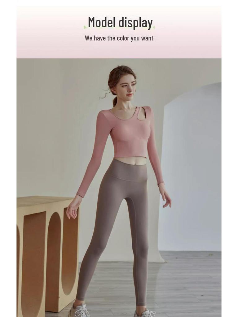 Женские быстросохнущие спортивные топы с длинным рукавом для осени/зимы — европейский и американский стиль, идеально подходят для бега, занятий в спортзале и йоги