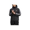 adidas Однотонная полосатая куртка с логотипом и капюшоном на молнии, мужская верхняя одежда, черный HN2123
