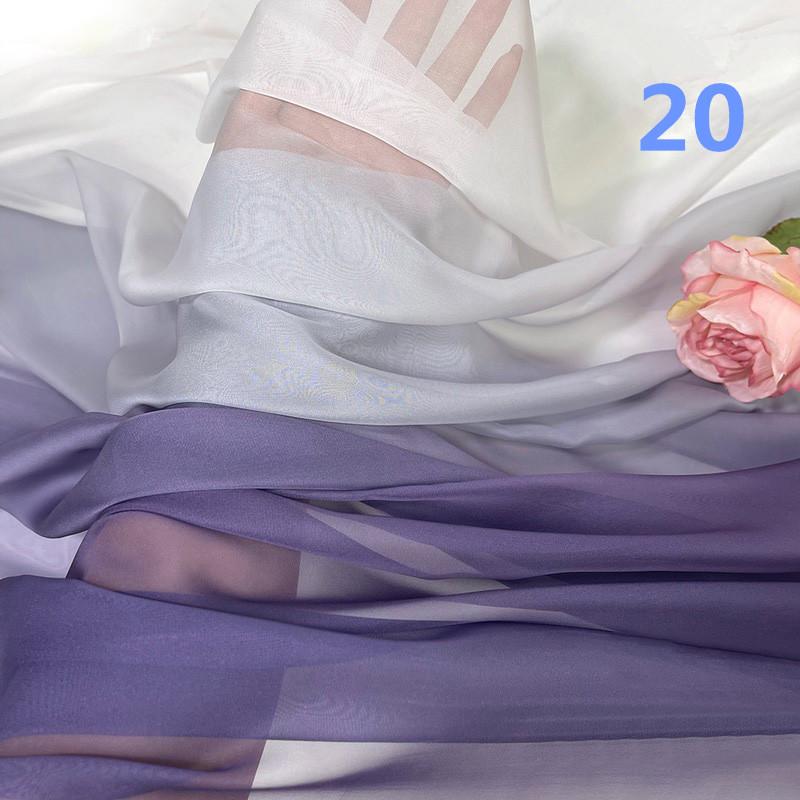 2M Ткань шифон градиентного цвета радуги в древнем стиле 30D органза тюль для DIY ханьфу свадебного платья сценического декора