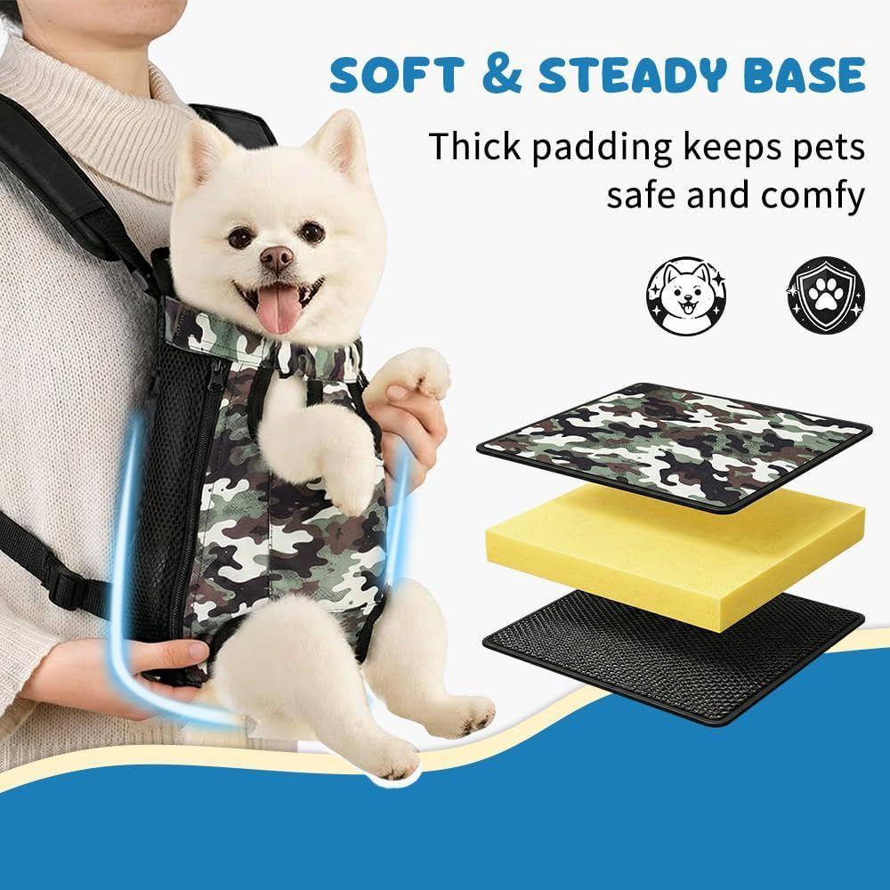Pet Backpack Carrier for Small to Medium Dogs, 7-11 Lbs, Legs Out Design, Adjustable Chest Bag for Travel, Hiking, and Outdoor A