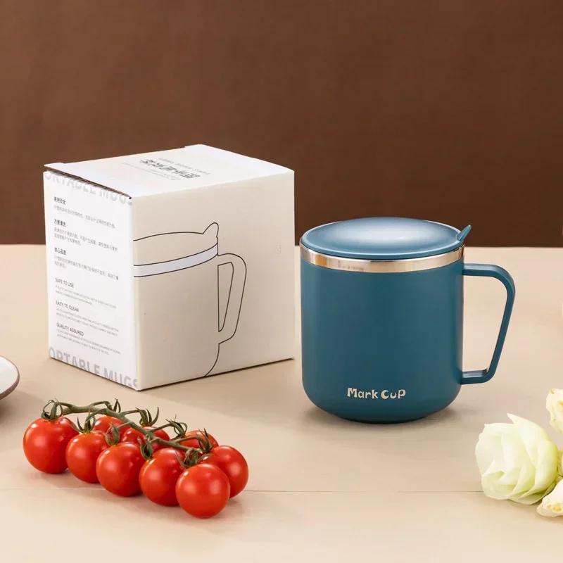 400 мл 304 нержавеющая сталь кофейные кружки портативные чашки теплоизоляция противопадающая термос кружка для дома с крышкой и ручкой кружка