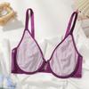 Front-opening Plus-size Underwear for Women with Large Breasts, Small Breathable Lace Large Cup Bra