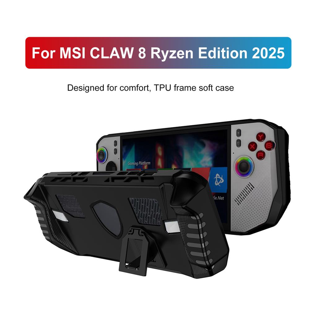 TPU Bracket Drop Protection Grip Case Shockproof Protective Shell Comfort Grip Cover Protector for MSI CLAW 8 Ryzen Edition 2025