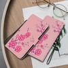 3D Art Painting Sakura Flower Butterfly Pattern Leather Phone Wallet Case Book Stand For Huawei Moto Oppo Realme 10 Girls Magnetic Card Flip Cover Bag