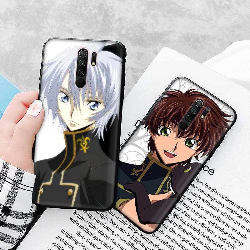 Black Case for Xiaomi Redmi 13C Note 9 iPhone XR 7 8 14 15 11 12 13 X XS Pro Max Samsung A25 S23 S24 FE Ultra Plus Code Geass