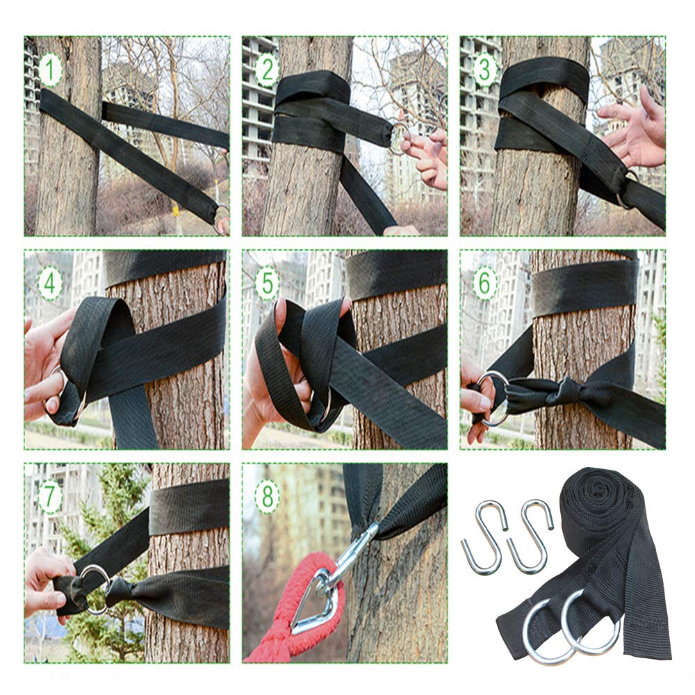 Timiland Free For 1 To 2 Outdoor Storage Bag Wooden Made of Soft Cotton Fabric Hammock Hammock, Standing, Indoor, Anti-Fall, People, Hammock, Camping,