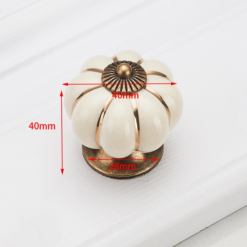 Мебельные ручки в форме тыквы из керамики, размер: 4х4см, цвета в ассортименте