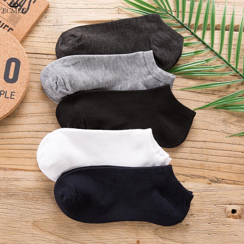 5 пар женских белых и черных носков до щиколотки, женские носки, дышащие спортивные носки, однотонные носки-лодочки, удобные полиэстеровые носки