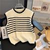 Vest Sweater Spring and Autumn Camisole Female 2023 New Striped Knitted Women Sweater Round Neck Loose Pullover Female Tops