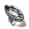 Black Rutile Gemstone 925 Sterling Silver Gift Jewelry Ring Size 8
