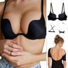 Women Push Up Deep U Plunge Backless Bra Invisible Wedding Underwear Low Cut Bra