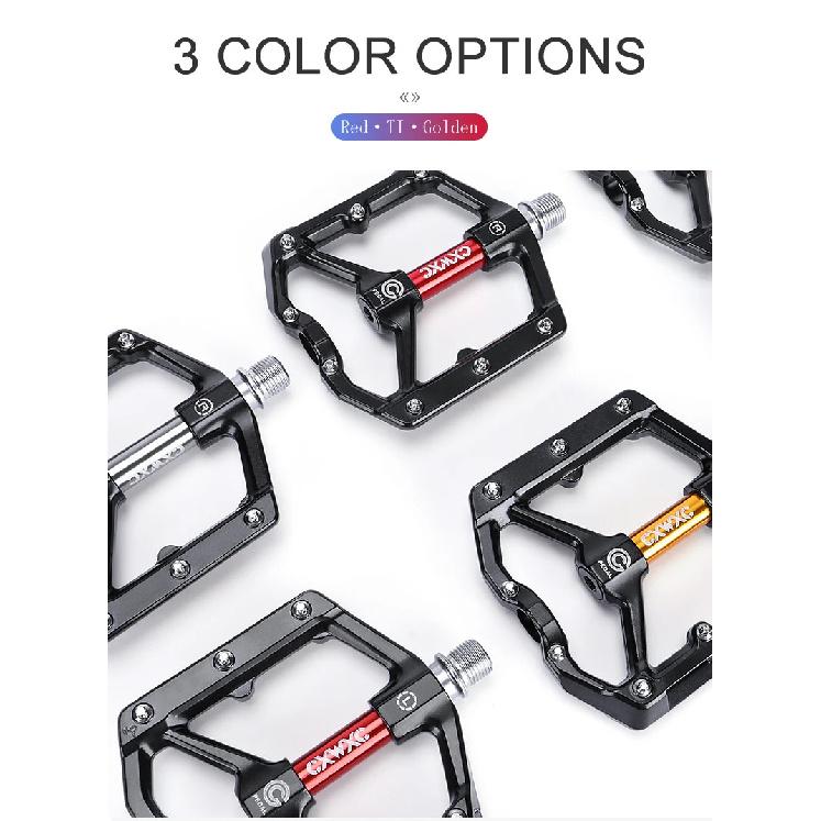 CXWXC Bicycle Pedals of Flat with Removable Anti-slip Pins Ultralight Aluminum Sealed Bearings MTB Road Bike Wide Flat Pedals