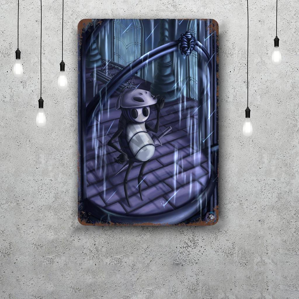 Постер с декором Hollow Knight Винтажная жестяная табличка Металлическая табличка Декоративная табличка для паба Бара Мужской пещеры Клуба Настенное украшение