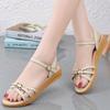 Женские сандалии летние базовые вещи для улицы нарядные повседневные туфли с открытым носком римские сандалии большого размера для девочек белые сандалии