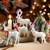 1 шт. Рождественские украшения в виде оленя, украшения, декор для дома, настольный декор, подвесные шары, флокированный мини-подвес в виде оленя, лось из ткани