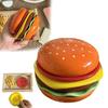 Burger Stackable Plate Set 6-Layer Mini Dinner Plate for Sauce Dip Appetizer Food-Grade Ceramic Sauce Containers Gift for Family Friends