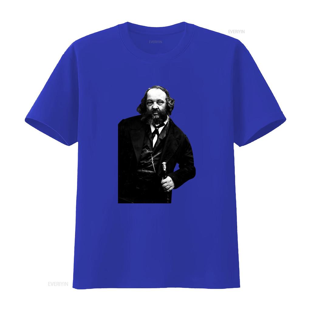 Mikhail Bakunin Anarchia Vintage Style T Shirt for Men and Women Unique Historical Figure Print High Quality Fabric vintage