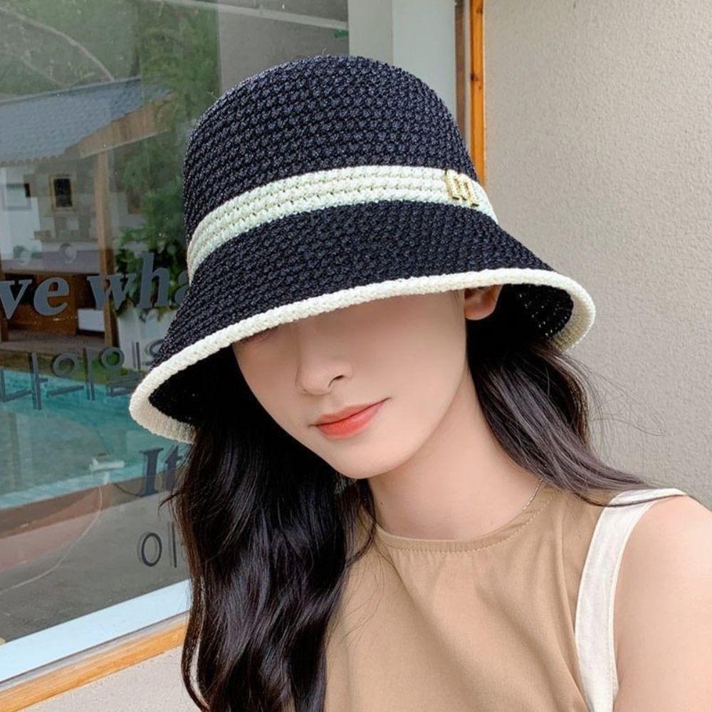 Breathable Bucket Hat Cotton Linen Beach Cap Wide Brim Fisherman's Hat Women Girls