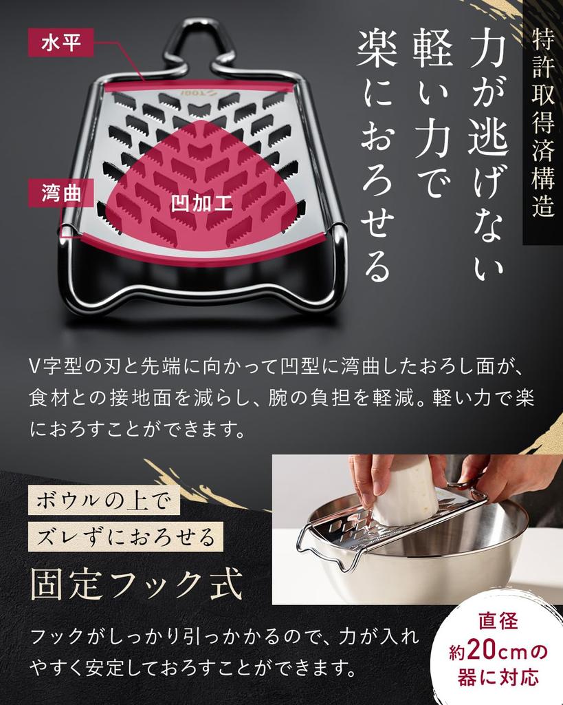 TOGI Made in Tsubame Sanjo Редька Нержавеющая сталь Hook Master Craftsmanship Терка, Япония, [Отличная терка] Терка, Тип,