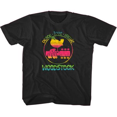 Футболка Woodstock Радуга Мир Любовь и Музыка Птица Гитара Хиппи Рок