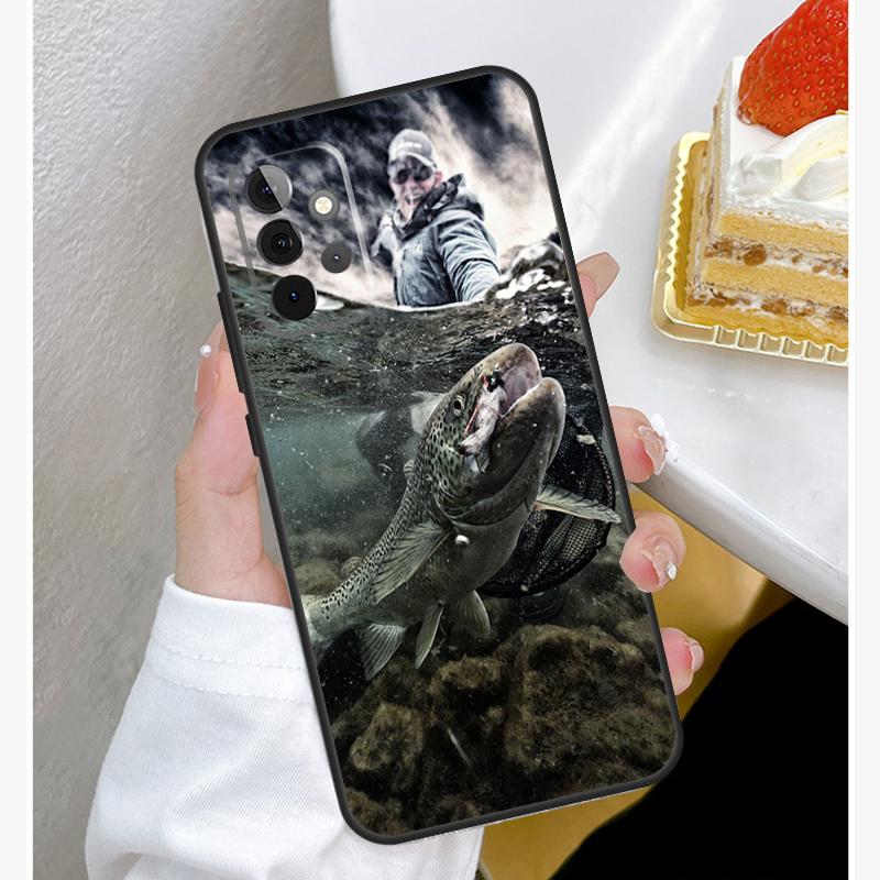 Vintage Trout Fishing Case For Samsung Galaxy A54 A34 A14 A15 A35 A55 A52 A32 A12 A51 A71 A33 A23 A13 A53 Coque