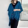 Japanese Korean Tassel Big Pendulum Cardigan Cape Autumn Loose Poncho Women Faux Cashmere Cloak Out Streetwear