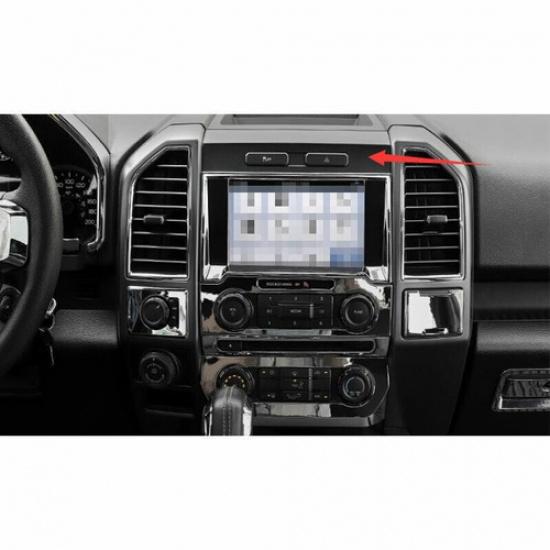 1PCS Chrome Silver 2015- For Ford F-150 Emergency Light Switch Button Trim