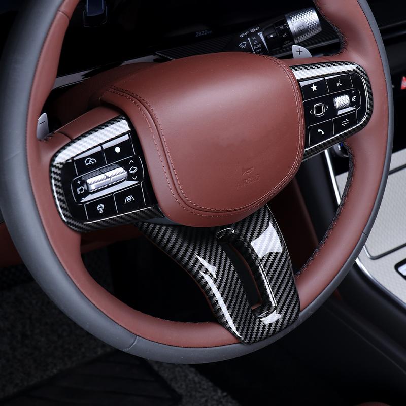 Carbon Fiber Steering Wheel Handle Frame Cover Trim Accessories For Genesis GV80 2025 2026 Car Tuning Supplies