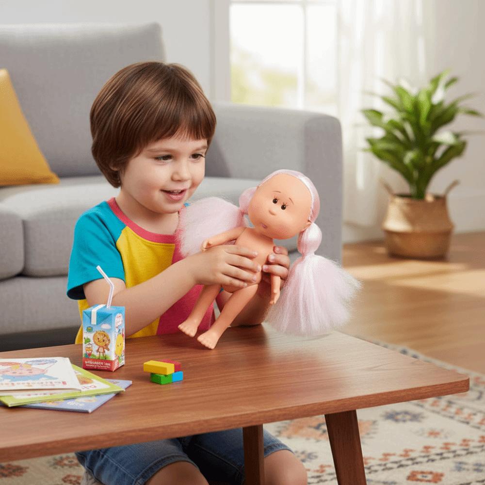 Одевайся 24 см Виниловая кукла с бобовыми глазами Темная кожа Фигурка тела Игрушка для девочек Куклы Миа Картошка DIY Игрушки