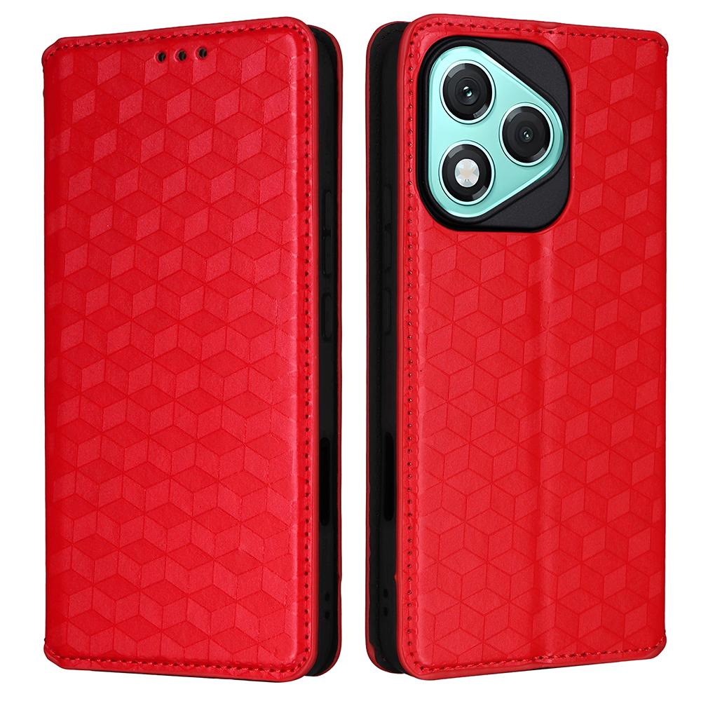 For Honor 400 Lite Case Wallet Rhombus Imprinted Leather Phone Cover
