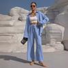 2025 Autumn Women's Fashion Two-Piece: Loose Cardigan & Wide-Leg Trousers