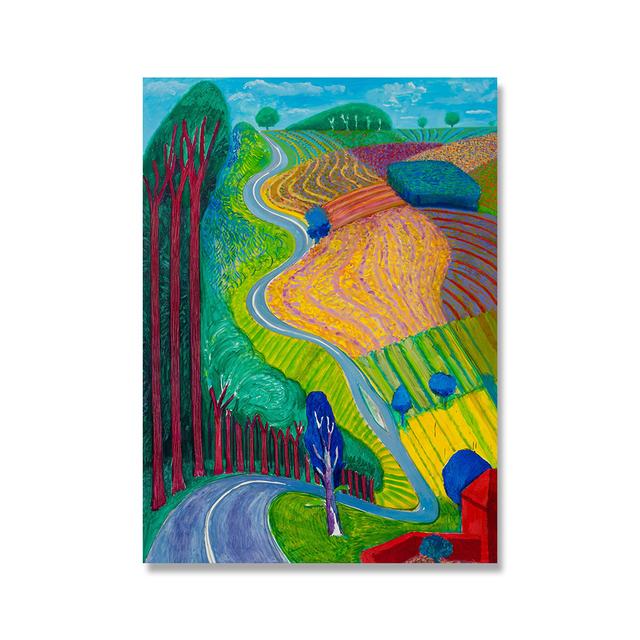 David Hockney Landscape Colorful Poster Arrival Of Spring Art Canvas Print Painting Wall Picture for Living Room Home Decoration