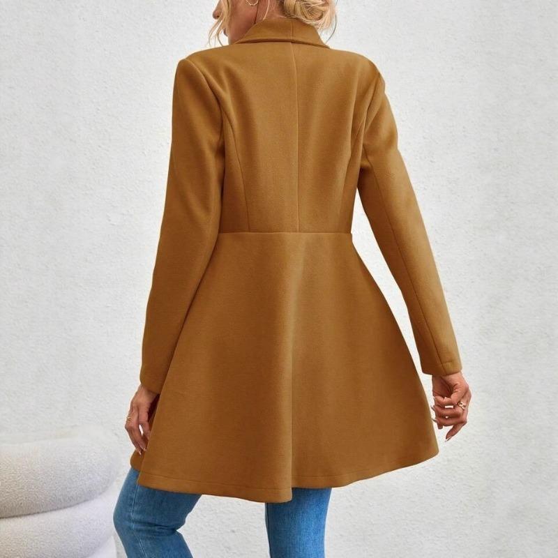 JKASHDK Женские модные повседневные однотонные куртки и пальто с воротником-поло на осень-зиму с длинным рукавом и принтом