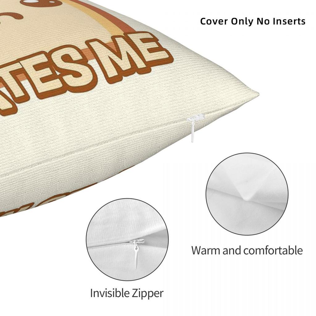 Gluten Hates Me Cute Bread Pillowcase Polyester Linen Velvet Printed Zip Decorative Pillow Case Bed Cushion Cover 45X45