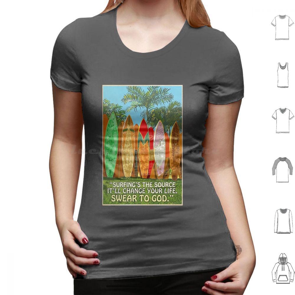 Surfing Itll Change Your Life T Shirt Big Size 100 Cotton Surfing Beach Surfer Shark Tropical Margaritaville Paradise