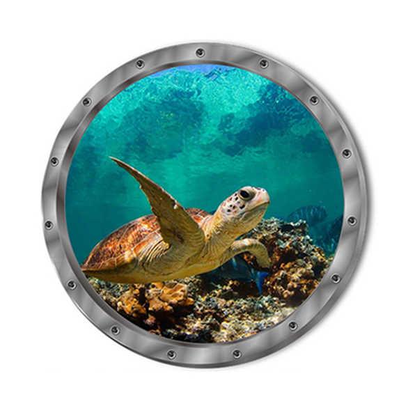 Креативная водостойкая наклейка с изображением дельфина и черепахи, наклейка на стену, наклейка для стиральной машины, наклейка для ванной комнаты