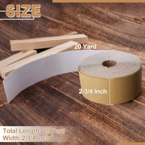 LEONTOOL Sandpaper Roll, 100 Grit, 70mm Wide X 18m Long, Self-Adhesive Sandpaper Roll, Yellow Sandpaper Roll, PSA Roll, Sanding Disc, Gauze Roll, Fine