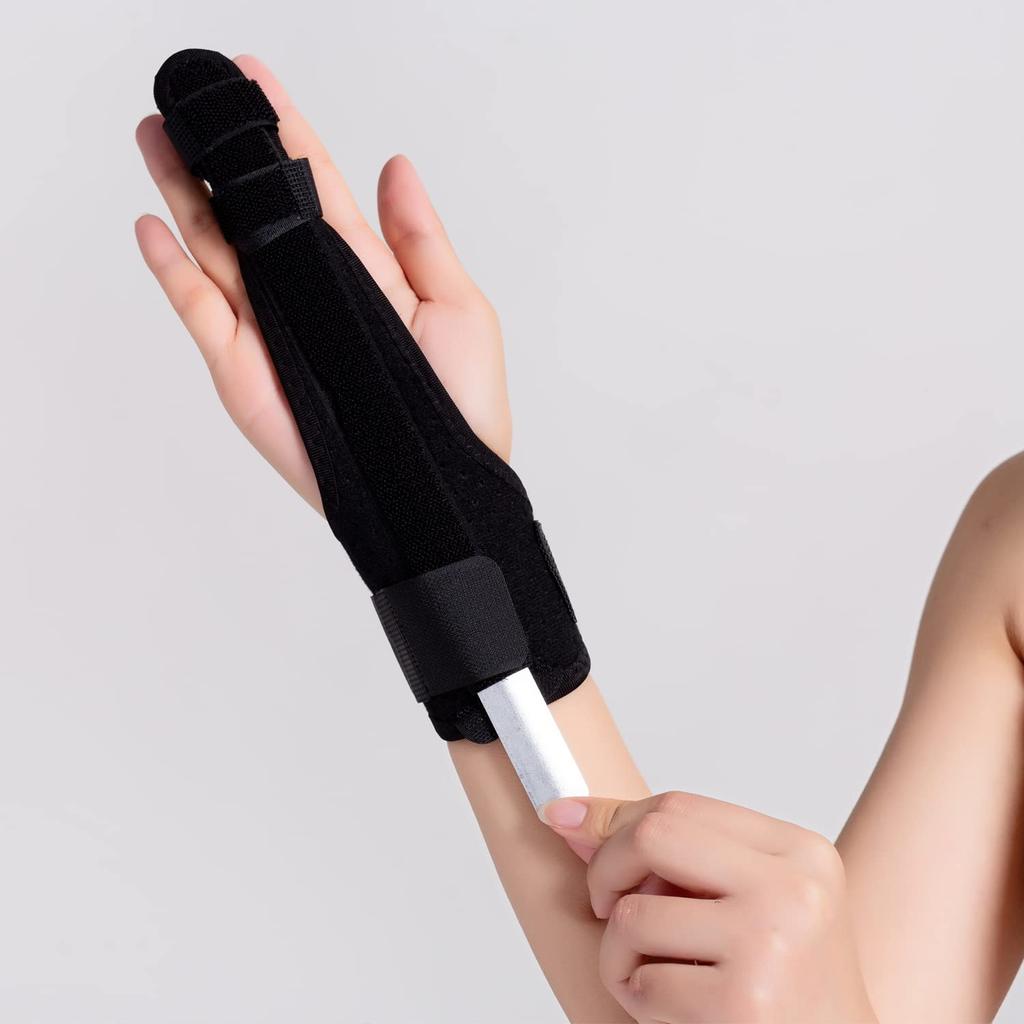 Металлическая пластина с пружиной для пальцев, обеспечивающая надежную фиксацию ладони, один размер подходит как для левого, так и для правого использования, поддержка пальцев, тендинит, встроенная фиксация пальцев,