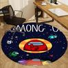 Among Us Pattern Round Rug, Indoor/Outdoor Mat, for Picnic, Gameroom, Bedroom, Office, Living Room, Home Decor Carpet, Birthday Gift