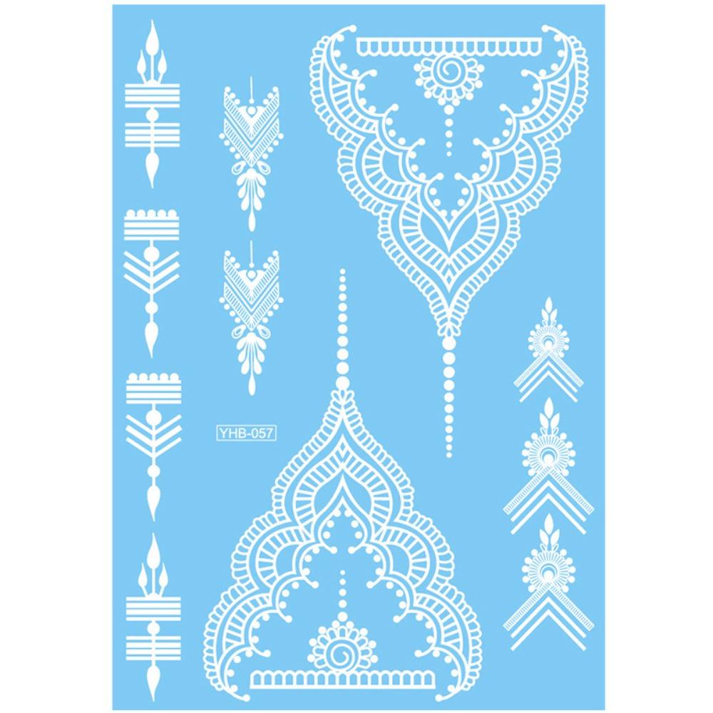 Waterproof Temporary Tattoo Stickers Long-lasting Body Art Tattoo White Tattoo Stickers Women Men